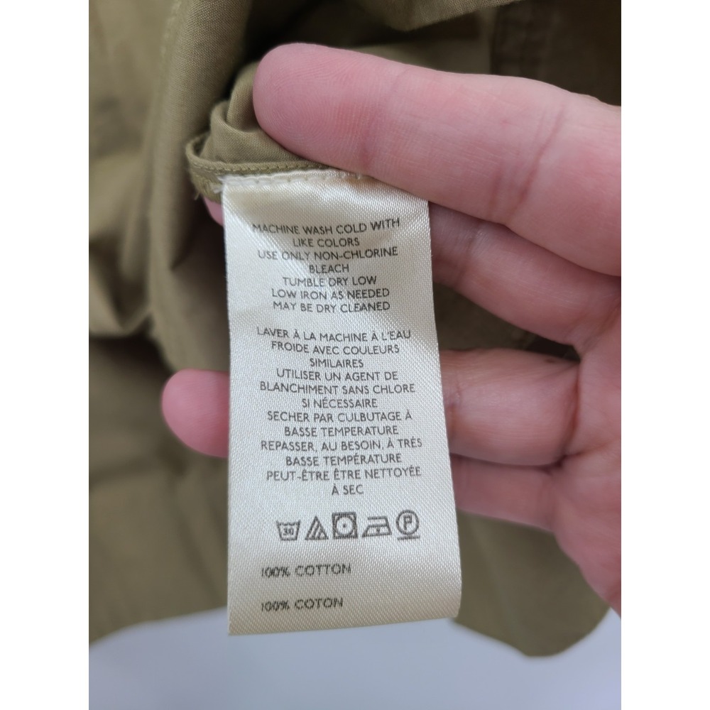 Anthropologie Preppy Crop Top Shirt Womens XS Buttons Minimalist Neutral - Picture 10 of 12